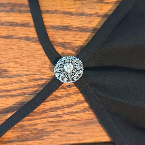 Vtg 90s Black Rachel Green FRIENDS Halter Slip Dress Spaghetti Strap  Dress XS - Picture 6 of 8